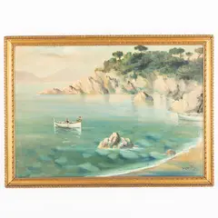 Giuseppe Caselli, Reggio Emilia, 1893 - La Spezia, 1976 / Marina ligure / Firmato G Caselli in basso a destra, oil on canvas