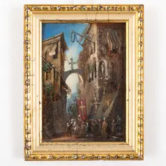 Sydney Herbert, 1847 - 1914 / Ambasciata francese al Sestiere di Portoria, oil on tavoletta
