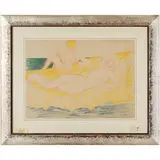 Filip Andreevic Maljavin, Orenburg, 1869 - Nizza, 1940 / Nudo femminile sdraiato sulla spiaggia, Matite colorate e pastelli su carta