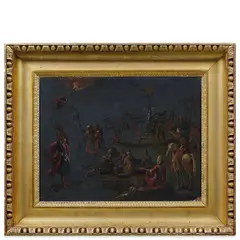 Mosè e il vitello d'oro by Leonard Bramer, oil on ardesia, offered May 2023