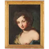 Domenico Maggiotto, Ritratto di giovane ragazza in veste di baccante, oil on canvas