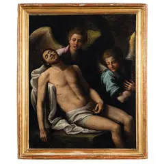 Cristo sorretto dagli angeli / Siglato FS in basso al centro by Fabrizio Santafede, oil on canvas, offered May 2023