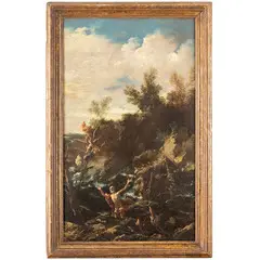 Antonio Francesco Peruzzini, Paesaggio con San Girolamo, oil on canvas