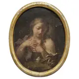 Benedetto Luti, Maddalena, oil on copper ovale