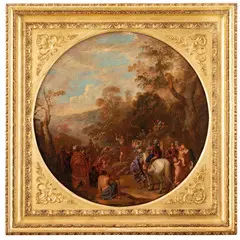 Predica di San Giovanni Battista by Andrea di Leone, oil on copper, offered May 2023