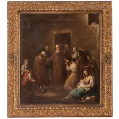 Elemosina by Antonio Beccadelli, oil on canvas, offered May 2023