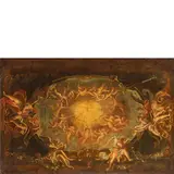 Domenico Piola, Bozzetto raffigurante la Gloria dello Spirito Santo per la volta della cappella dedicata a San Diego nella chiesa dell'Annunziata (post 1696), oil on canvas