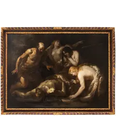 Compianto dei progenitori sul corpo di Abele by Orazio de Ferrari, oil on canvas, offered May 2023