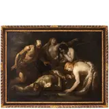Orazio de Ferrari, Compianto dei progenitori sul corpo di Abele, oil on canvas
