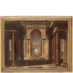 Capriccio architettonico by Pietro Cappelli, oil on canvas, offered May 2023
