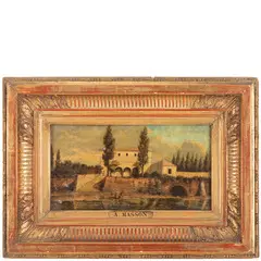 Alphonse-Charles Masson, Coppia di paesaggi / Firmati A Masson in basso a sinistra, oil on panel