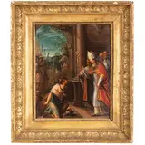 Francesco Allegrini, Papa Leone Magno incontra Attila, oil on copper