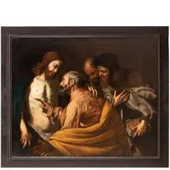 Massimo Stanzione, Incredulità di San Tommaso, oil on canvas