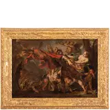 Strage degli Innocenti / Enea aggredito dalle Arpie by Sebastiano Ricci, oil on canvas, offered May 2023