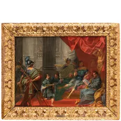Donato Creti, Alessandro fa leggere la missiva al medico Filippo, oil on canvas