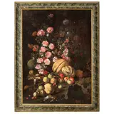 Giuseppe Ruoppolo, Natura morta con fiori e frutti, oil on canvas