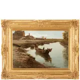Pietro Fragiacomo, Trieste, 1856 ; Venezia, 1922 / Venezia povera / Firmato P Fragiacomo in basso a sinistra, oil on canvas