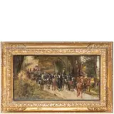 Eugenio Scorzelli, Buenos Aires, 1890 ; Napoli, 1960 / Grande partita di caccia / Firmato Eug Scorzelli in basso a destra