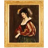 Eugenio De Blaas, Albano, 1843 ; Venezia, 1931 / Ritratto di nobildonna veneziana / Firmato Eugenio Blaas e datato 1876 in basso a sinistra, oil on canvas