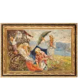 Leonardo Bazzaro, Milano, 1853 ; Miazzina, 1937 / Ombrellaie di Gignese / Firmato L Bazzaro in basso a destra, oil on canvas