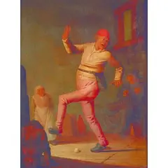 Adriaen Brouwer, Contadino che danza, oil on panel