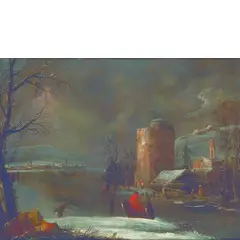Marco Ricci, Nevicata, oil on canvas