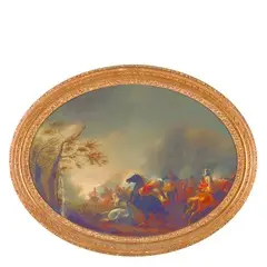 Battaglia by Jan Jacobsz. van der Stoffe, oil on panel ovale 47X64 Provenienza: Sotheby's Firenze 12-13 maggio 1975, offered May 2013