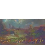 Cornelio Brusco, Battaglia, oil on canvas
