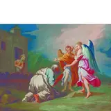 Abramo e gli angeli by Domenico Antonio Vaccaro, oil on canvas, offered May 2013