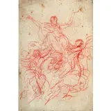 Carlo Maratta, Assunzione della Vergine, charcoal rosso