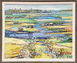 Sybil Goldsmith, Panoramic View of the Town of Nantucket from the Creeks of Monomoy
