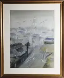 C. Robert Perrin, Nantucket Town Clock, Watercolor on Paper