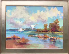 Two Egrets by David Lazarus, Oil on Canvas, offered Dec 2019