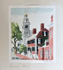 Orange Street by Doris and Richard Beer, Watercolor on Paper, offered Dec 2019