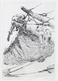 Bending the Lower Top Sail by George A. Gale, Etching, offered Aug 2019