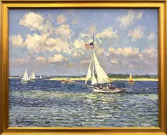 Sailing in Polpis Harbor by Jan Pawlowski, Oil on Canvas, offered Oct 2018