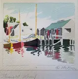 Miniature Nantucket by Doris and Richard Beer, Watercolor, offered Oct 2018