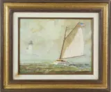 Kitty Rounding Brant Point by J. A. Mitchell, Oil on Board, offered May 2018