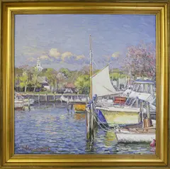 Spring – Straight Wharf by Jan Pawlowski, Oil on Canvas, offered Jul 2018