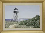 James Cromartie, Brant Point Light, Acrylic on Board