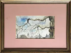 Birdseye View of the Unitarian Church by C. Robert Perrin, Watercolor on Paper, offered Jul 2018