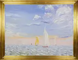 Paul Galschneider, Sailing at Sunset, Oil on Canvas