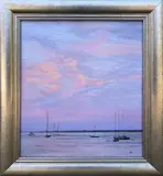 Lenka Rubenstein, Sunset in the Harbor, Oil on Linen