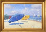 Jan Pawlowski, Cliffside Beach, Oil on Canvas