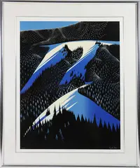 Eyvind Earle, Limited Edition Mountain, Lithograph #49/300
