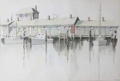 Scarce Large Format by Doris and Richard Beer, Watercolor on Paper, offered Dec 2018