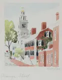 Miniature Nantucket by Doris and Richard Beer, Watercolor, offered Dec 2018