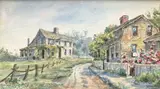 Lillian Gertrude Smith, Hussey Street View of Wisteria Lodge, Watercolor on Paper