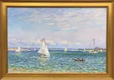 Jan Pawlowski, Sailing in Polpis Harbor, Oil on Canvas