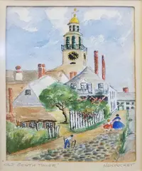 Old South Tower, Nantucket by Anne H. Mellin, Watercolor on Paper, offered Aug 2018
